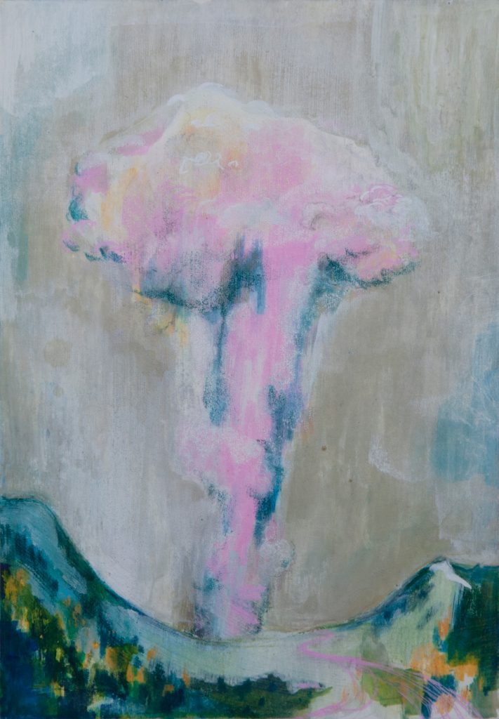 volcano painting