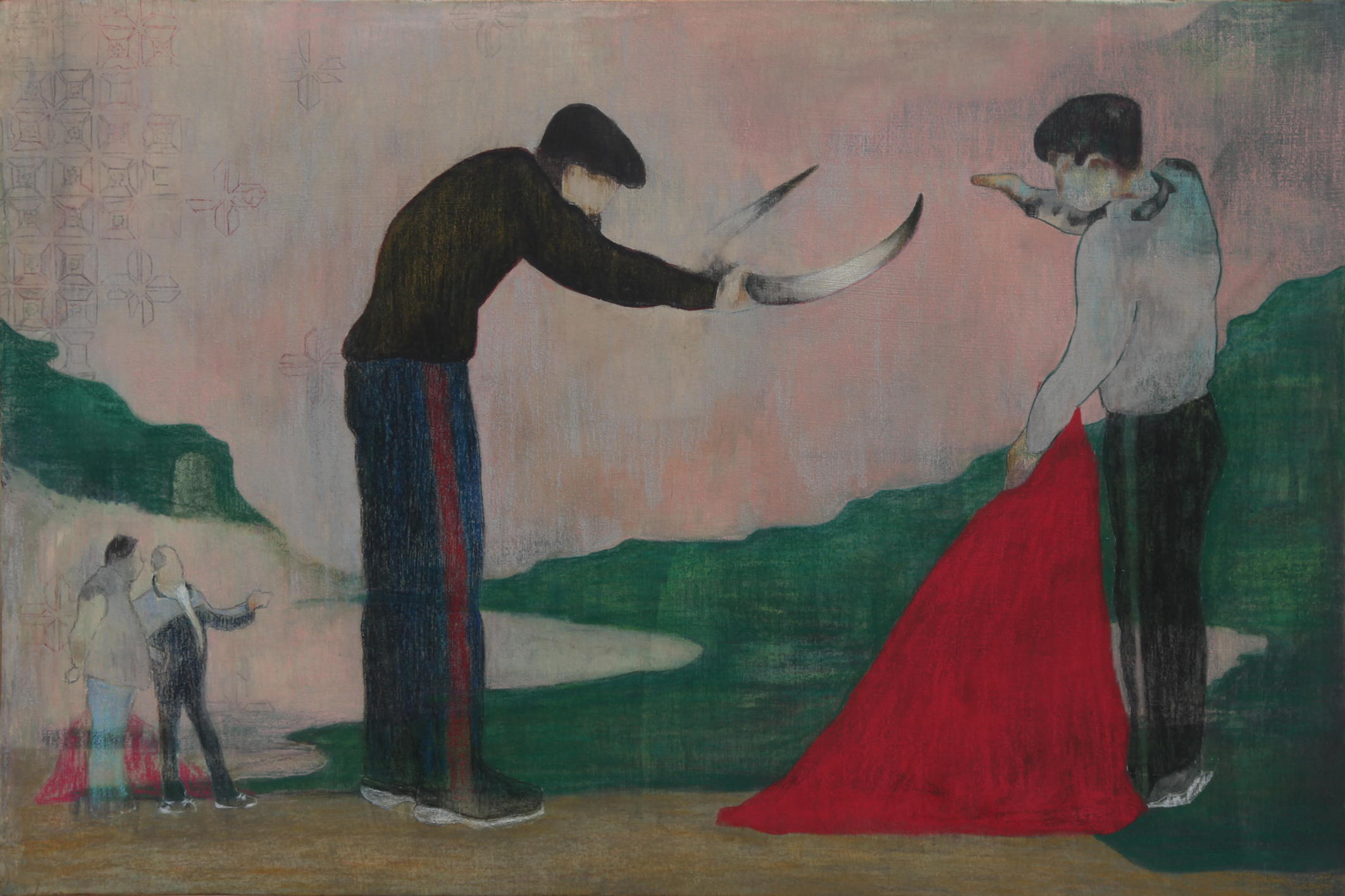 The Mock Bull, a drawing by Deirdre Byrne